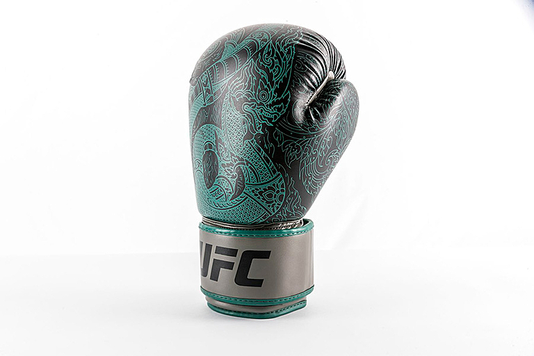 Перчатки для бокса UFC PRO Thai Naga (зеленый/серый). Фото N2