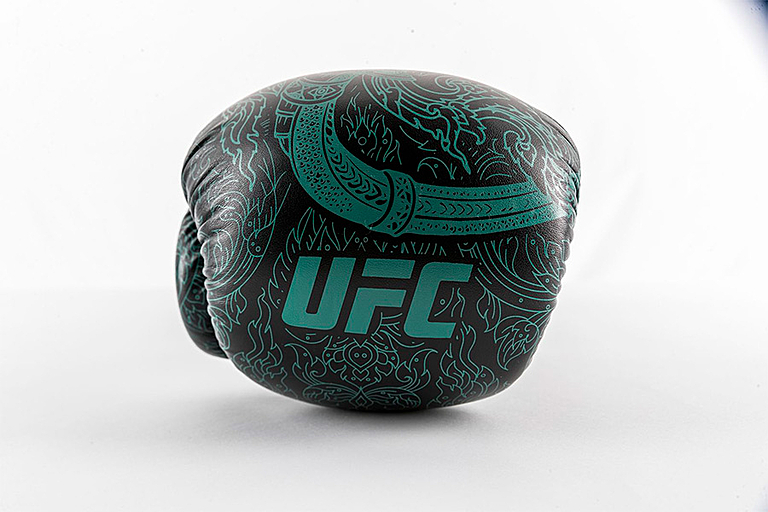 Перчатки для бокса UFC PRO Thai Naga (зеленый/серый). Фото N8